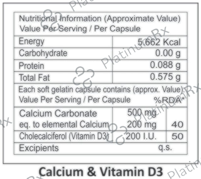 Calcium & Vitamin D3 Softgel Capsules 60s