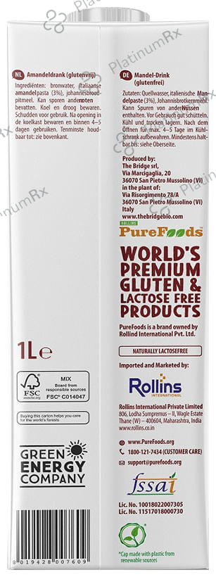 The Bridge Organic Gluten Free Almond Drink Sugar Free