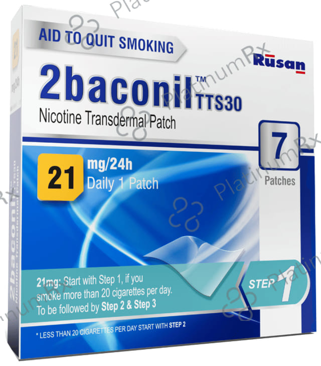 2baconil TTS30 21mg Step 1 Nicotine Transdermal Patch 7s
