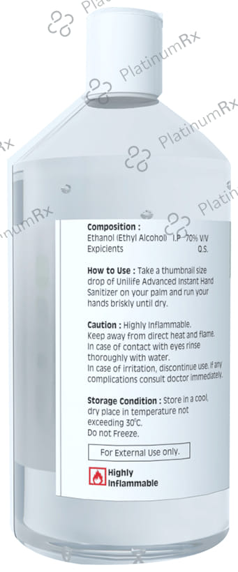 Unilife Advanced Instant Gel Hand Sanitizer Refreshing Lemon 500 Sanitizer