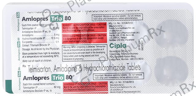 Amlopres Trio 5/12.5/80mg Tablet 10s