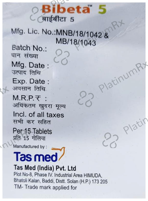 Bibeta 5mg Tablet 15s
