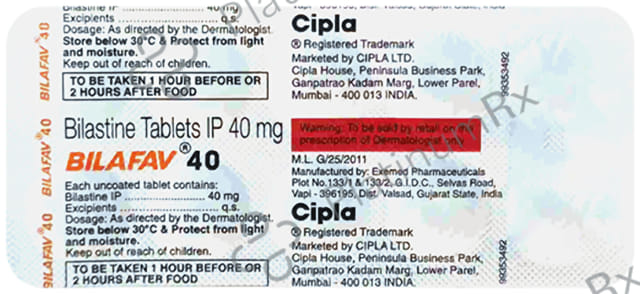 Bilafav 40mg Tablet 10s