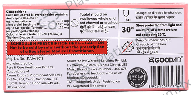 Goodolol XL AM 25mg Tablet 10s