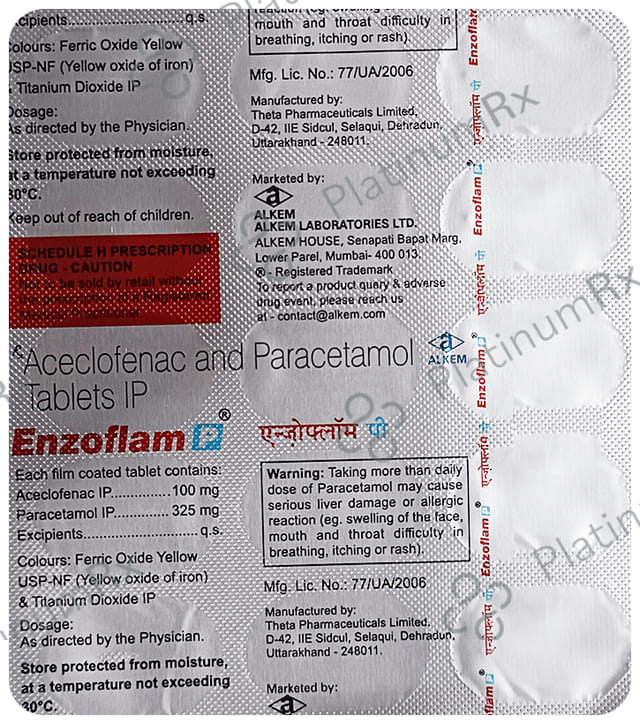 Enzoflam P 100/325mg Tablet 10s