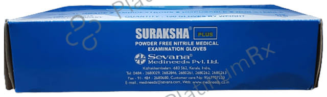 Suraksha Plus Powder Free Nitrile Medical Examination Glove Large