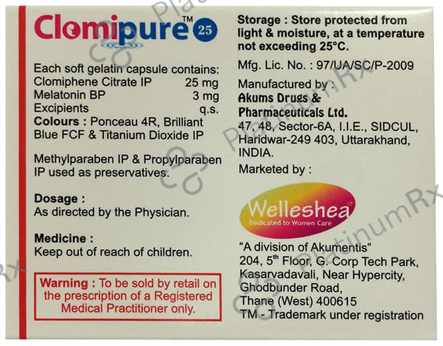 Clomipure 25/3mg Capsule 4s