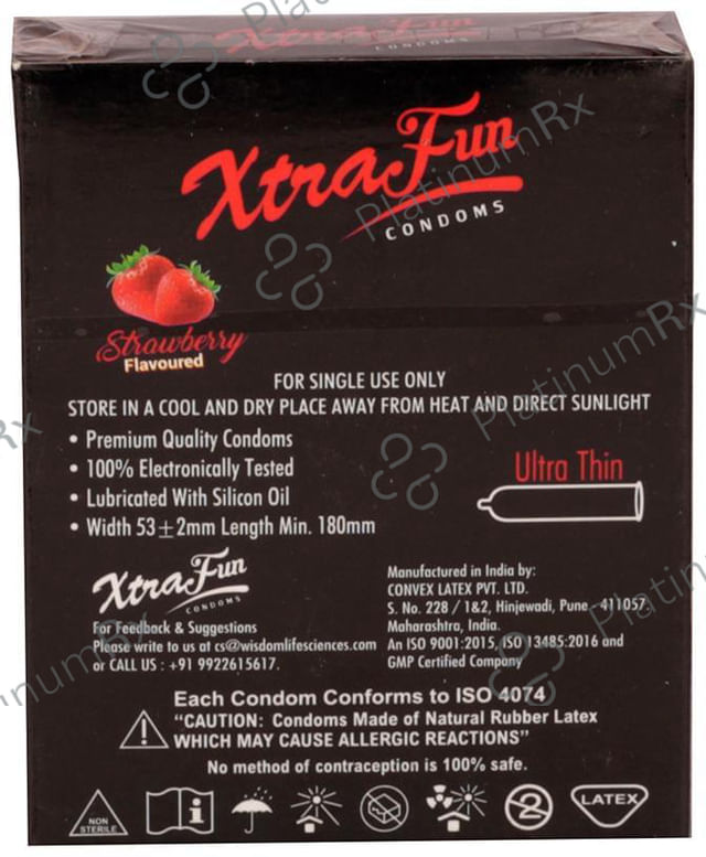 Xtrafun Ultra Thin Condom Strawberry