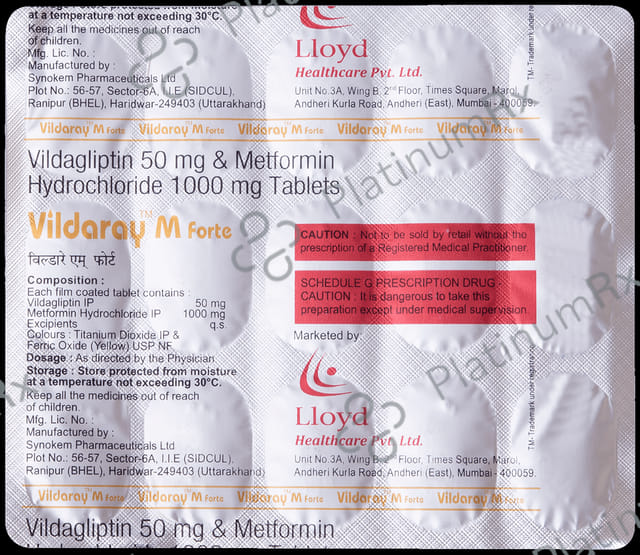 Vildaray M Forte 1000/50mg Tablet 15s