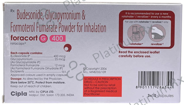 Foracort G 25/12/400mcg Capsule 10s