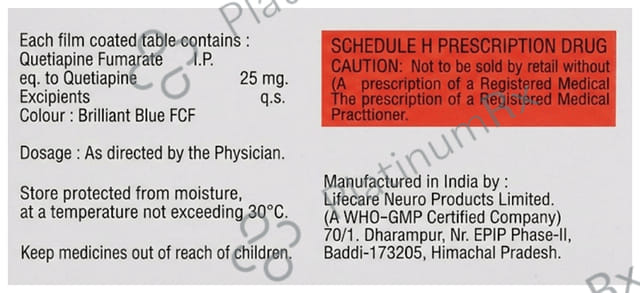 Quetishams 25mg Tablet 10s