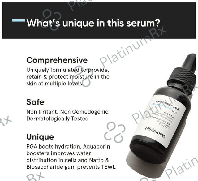 Minimalist 02% Hyaluronic Acid + PGA Face Serum - Intense Hydration and Improves Skin Glow