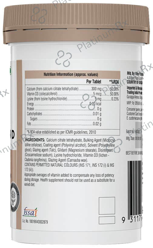 Swisse Ultiboost Vegan Calcium + Vitamin D - Tablet for Healthy Bones & Muscles