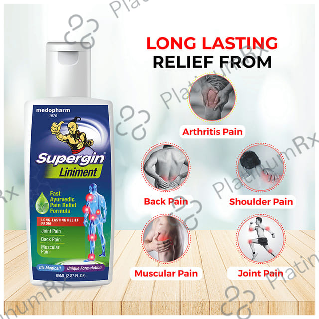 Supergin Liniment Fast Ayurvedic Pain Relief Formula 85 Liniment