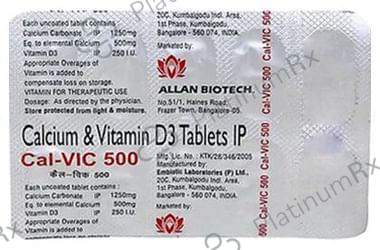 Cal Vic 500mg/250IU Tablet 10s