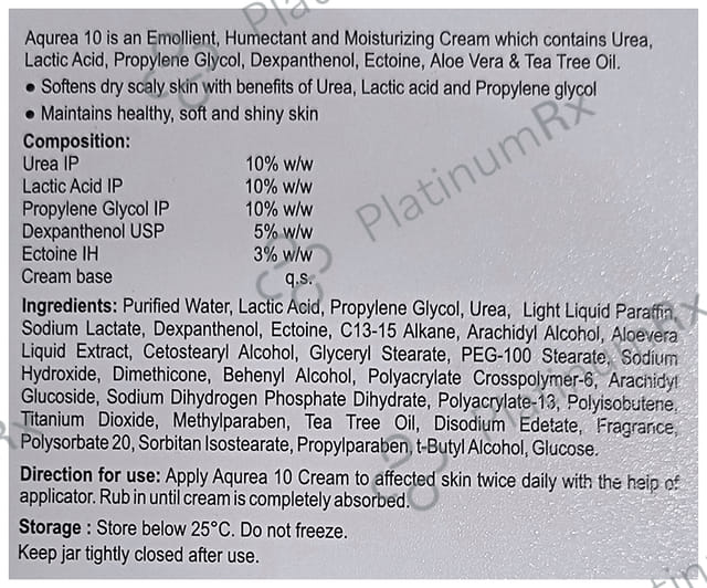 Aqurea 10% Moisturizing Urea Cream 100gm