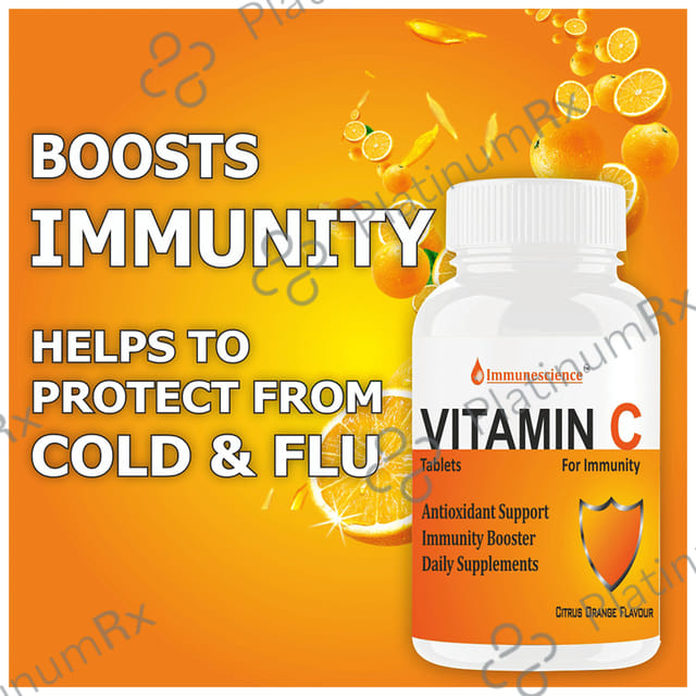 Immunescience Vitamin C for Immunity Orange Flavour Chewable Tablet 60s