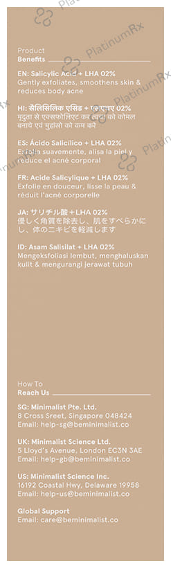 Minimalist Salicylic Acid + LHA 02% Body Wash 200ml