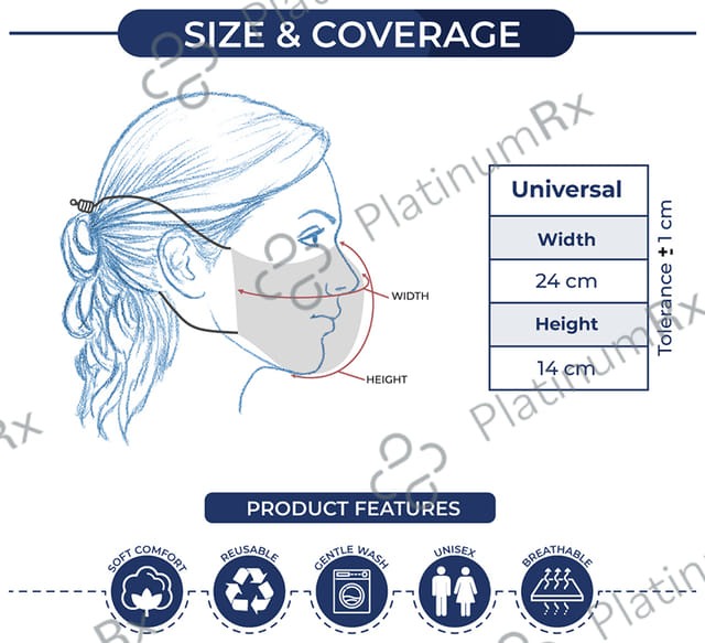 Kawach Fashion Pro Reusable & Washable Mask Free Size Assorted 10 masks