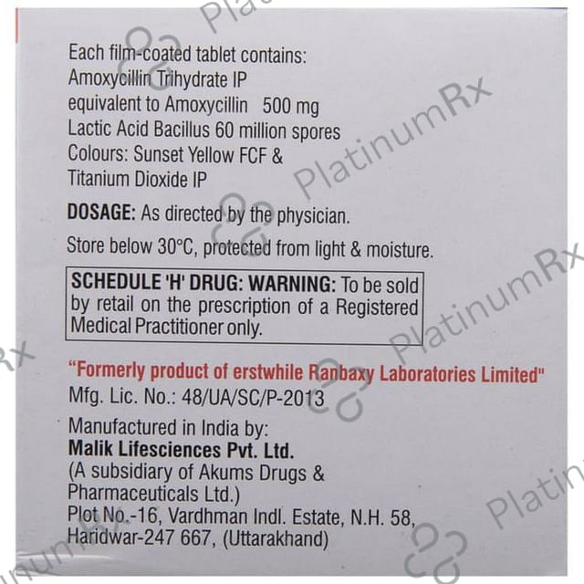 Mox P 500mg/60M Tablet 15s