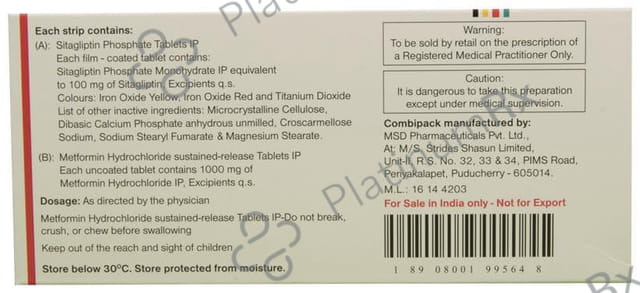 Janumet Xr Cp 1000/100mg Combipack Tablet 14s