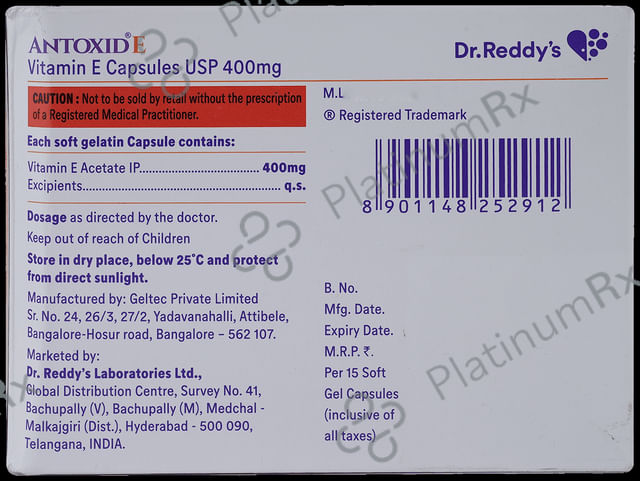 Antoxid E 400mg Capsule 15s