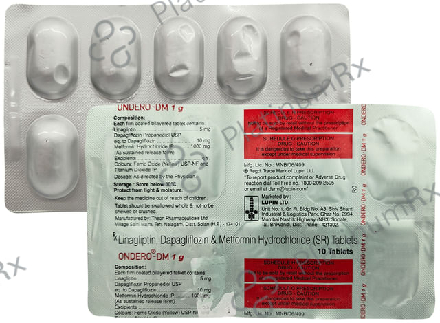 Ondero DM 1000/10/5mg Tablet 10s