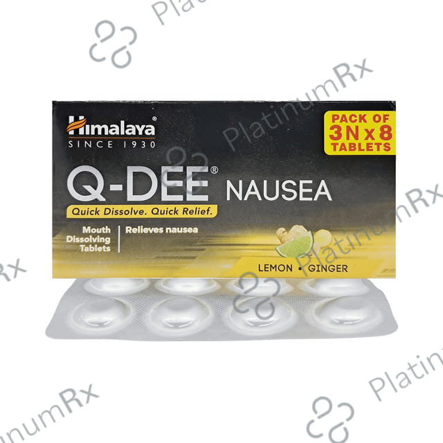 Himalaya Q-Dee Nausea - Relieves Motion Sickness - Mouth Dissolving Tablet (8 Each)