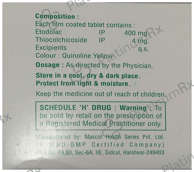 Etogesic MR 400/4mg Tablet 10s