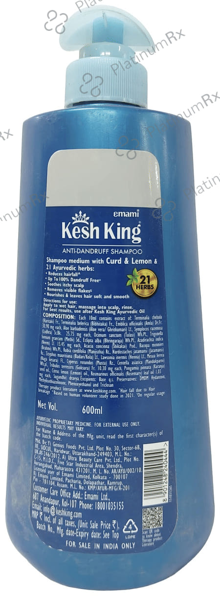 Emami Kesh King Ayurvedic Hairfall Expert Anti Dandruff Shampoo 600 ml