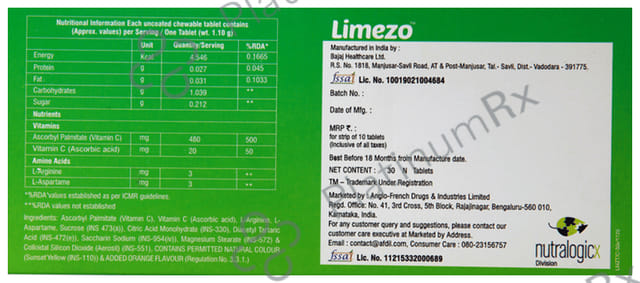 Limezo Chewable Tablet Orange