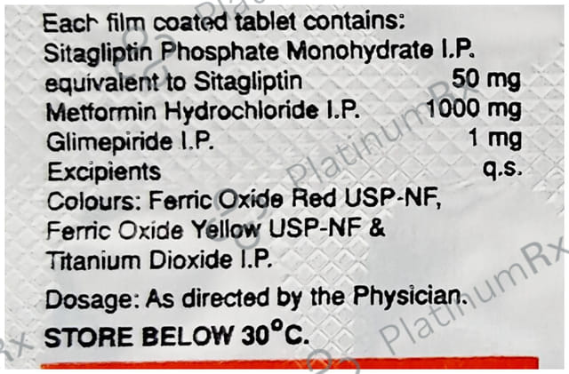Sitaxa GM IR 50/1000/1mg Tablet 10s