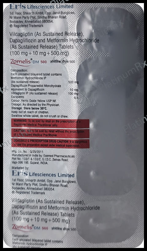 Zomelis DM 10/500/100mg Tablet SR 10s