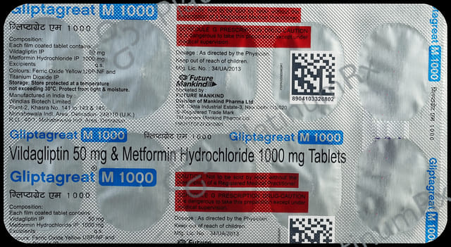 Gliptagreat M 1000/50mg Tablet 10s