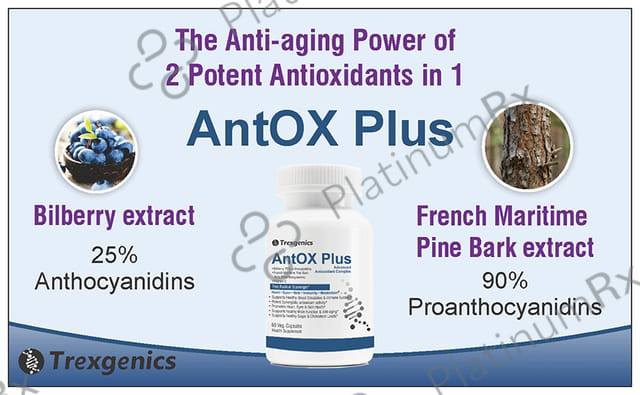 Trexgenics Antox Plus Bilberry Pine Bark Veg. Capsules