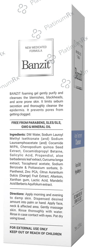 Banzit Acne Treatment Cleanser Gel 75ml