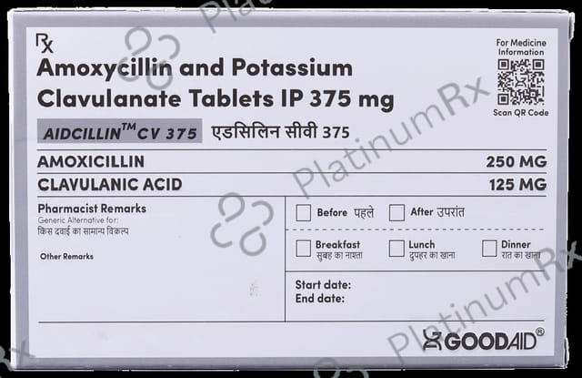 Aidcillin CV 375mg Tablet 10s