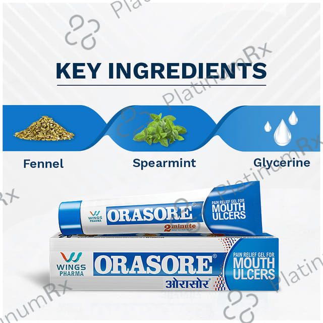 Orasore Mouth Ulcer Relief Oral Dental Gel 12gm