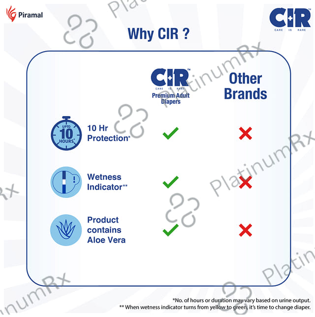 CIR Premium Adult Unisex Diaper Size XL 10s