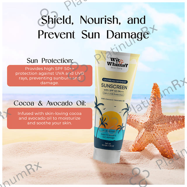Wit and Whimsy Daydream Defender Sunscreen SPF 50 PA+++ Lotion 50gm