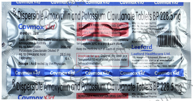 Cavmox Kid 200/28.5mg Tablet 10s