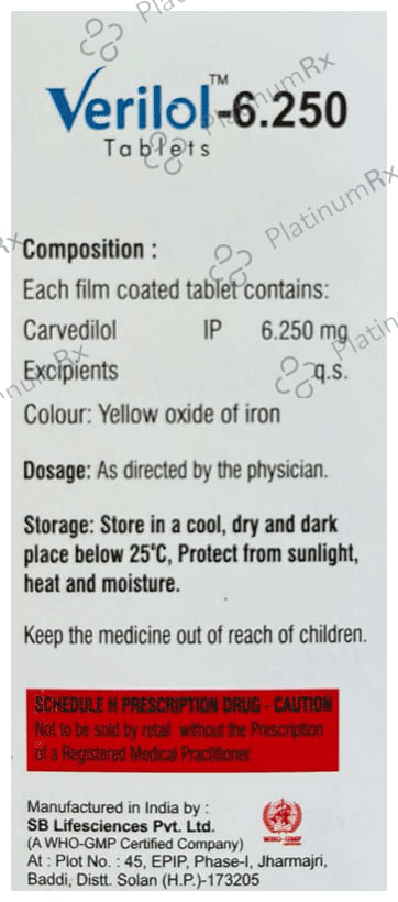 Verilol 6.25mg Tablet 10s