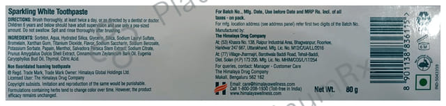 Himalaya Sparkling White Toothpaste 80gm