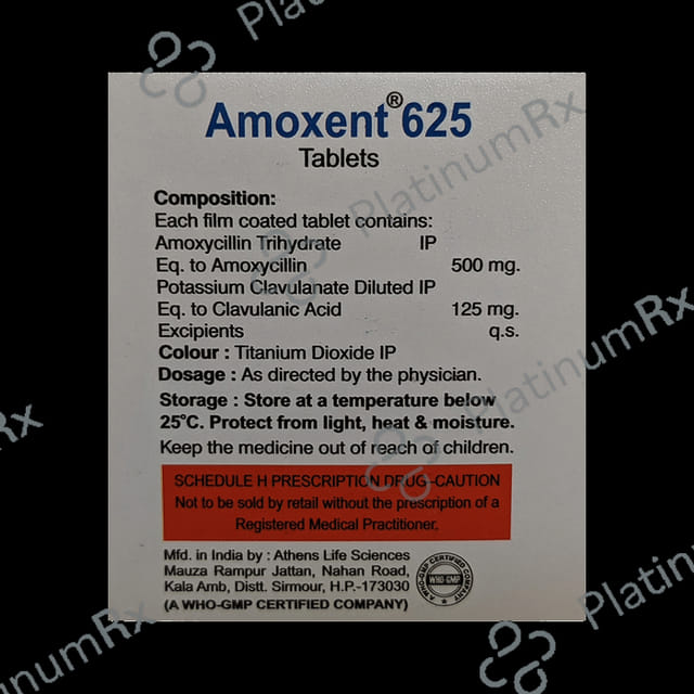 Amoxent 625mg Tablet 6s