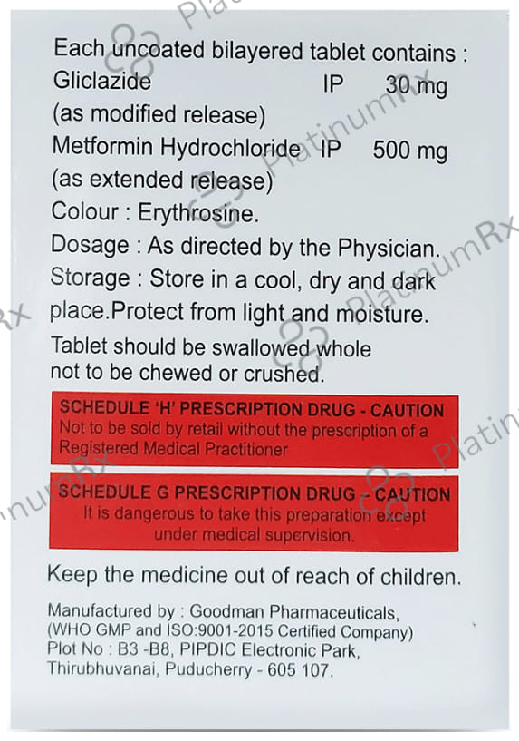 Diabend MEX 30 30/500mg Tablet ER 10s