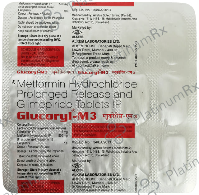 Glucoryl M 3mg/500mg Tablet