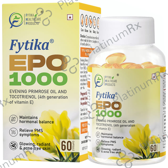 Fytika EPO 1000 Evening Primrose Oil and Tocotrienol Capsule