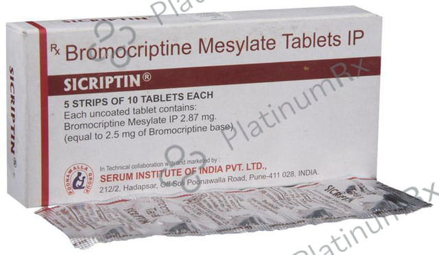 Sicriptin 2.5mg Tablet 10s
