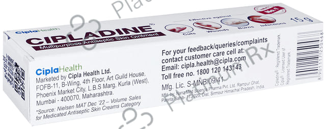 Cipladine 5% Ointment 15gm