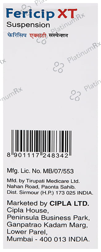 Fericip XT 30mg/550mcg Syrup 150ml